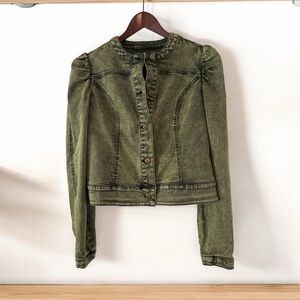 G By Giuliana Acid yellow washed Jean Jacket NWOT